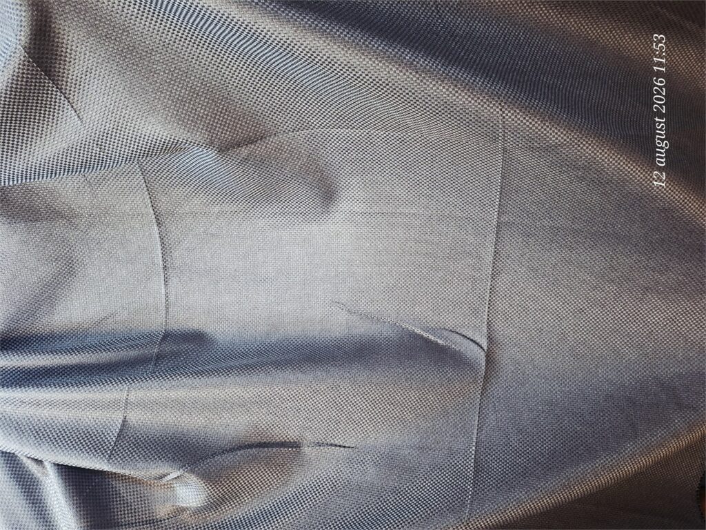 Draperie uni gri oțel Steel realizată la comandă – detaliu textură