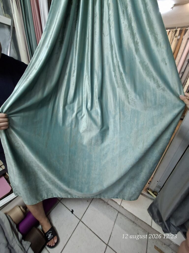 Draperie din catifea aqua cu reflexe aurii Aqua Gold