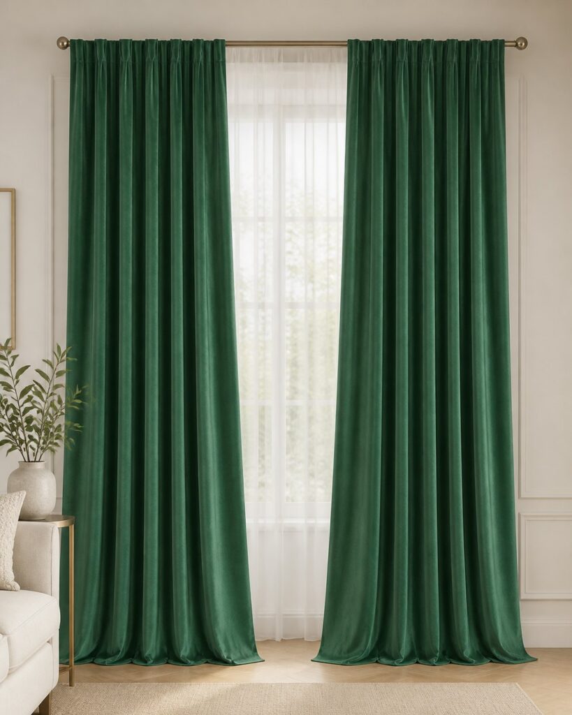 Draperie din catifea verde smarald Emerald
