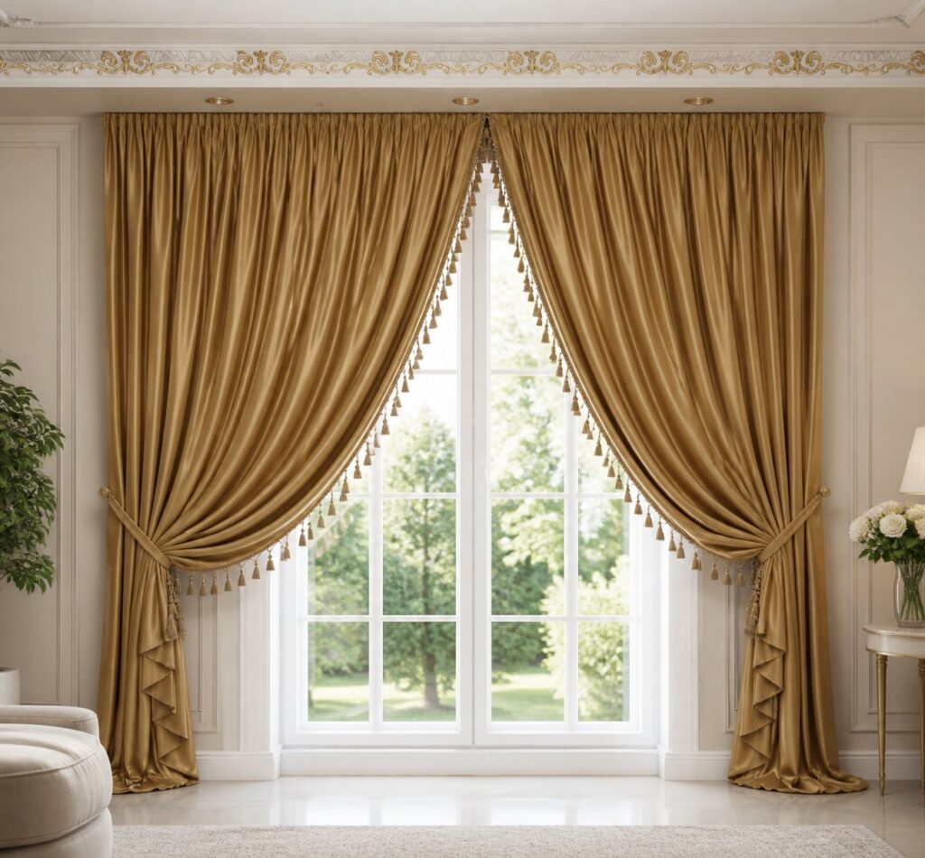 Set draperii aurii cu ciucuri Royal Gold